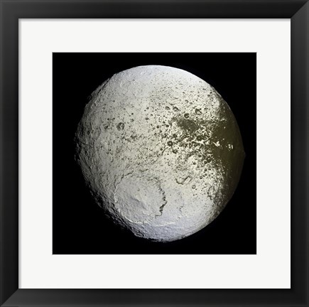 Framed Saturn&#39;s Moon Lapetus Print