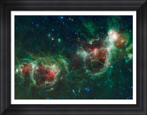 Framed Heart and Soul Nebulae Print