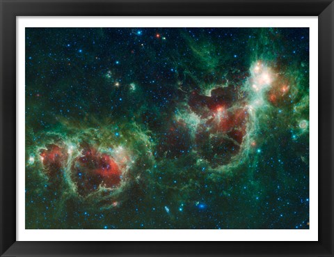 Framed Heart and Soul Nebulae Print