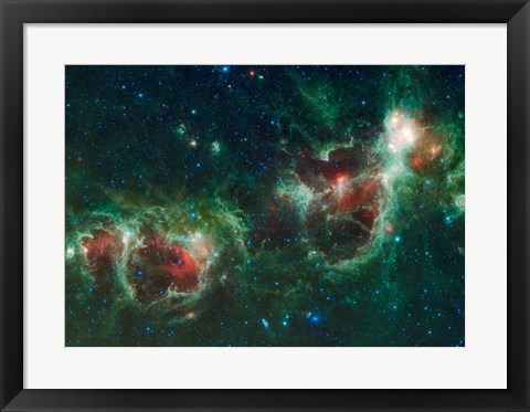 Framed Heart and Soul Nebulae Print