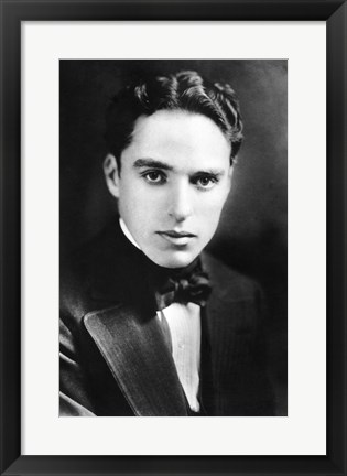 Framed Charlie Chaplin - B&amp;W Print