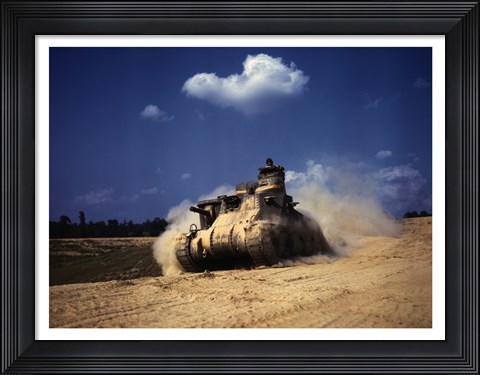 Framed M3 Lee Tank, Training Exercises, Fort Knox, Kentucky Print