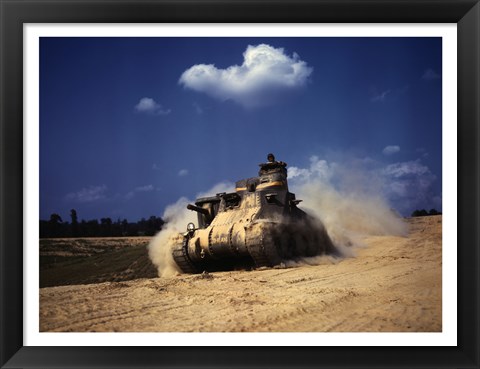 Framed M3 Lee Tank, Training Exercises, Fort Knox, Kentucky Print