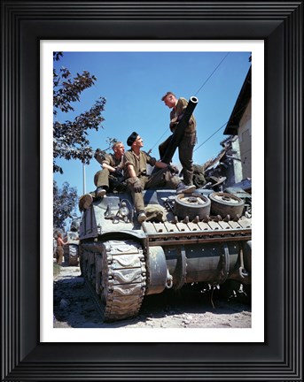 Framed Crew of a Sherman Tank Print
