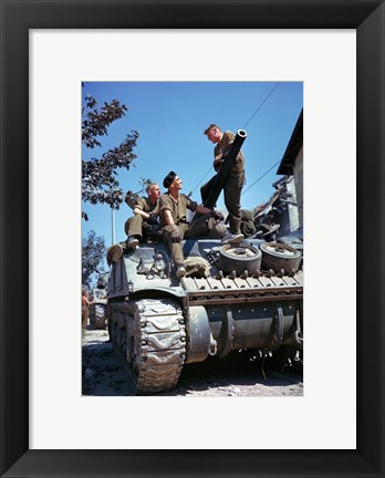 Framed Crew of a Sherman Tank Print