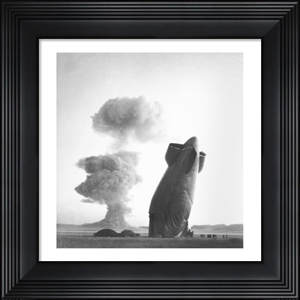 Framed U.S. Navy Goodyear ZSG-3 Blimp, Nevada test Site, August 7, 1957 Print