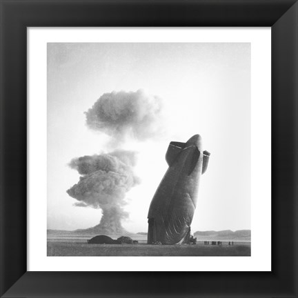 Framed U.S. Navy Goodyear ZSG-3 Blimp, Nevada test Site, August 7, 1957 Print