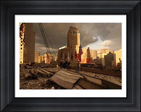 Framed Debris On Surrounding Roofs at the site of the World Trade Center Print