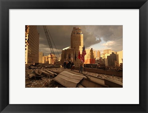 Framed Debris On Surrounding Roofs at the site of the World Trade Center Print