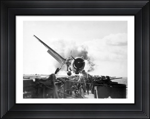 Framed Enterprise Burning Hellcat Print