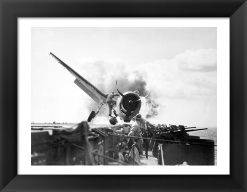 Framed Enterprise Burning Hellcat Print