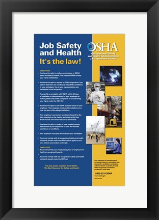 Framed OSHA Job Safety and Health Version 2012 Print