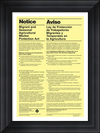 Framed Migrant and Seasonal Agricultural Worker Protection Act Print