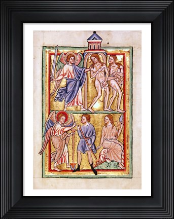 Framed Adam and Eve Expelled From Paradise and Forced to Labor Print