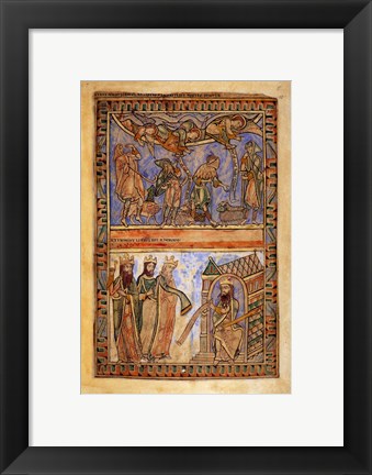 Framed Annunciation to the Shepherds and the Magi before Herod Print