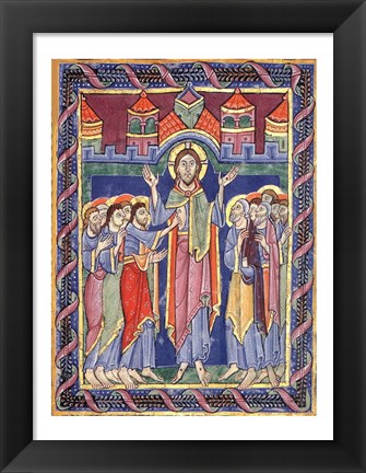 Framed Albani Psalter, appearance of the Risen One on the eighth day Print