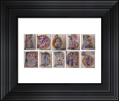 Framed Albani Psalter, Initials Print