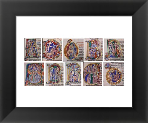 Framed Albani Psalter, Initials Print