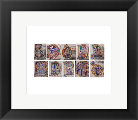 Framed Albani Psalter, Initials Print