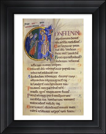 Framed Initial C from 105th Psalm In Albani Psalter Print