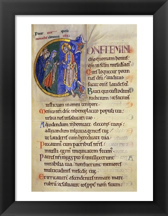 Framed Initial C from 105th Psalm In Albani Psalter Print