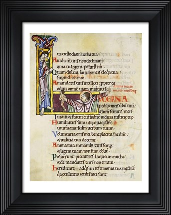 Framed Initial L from Psalm 118, verse 109th In Albani Psalter Print
