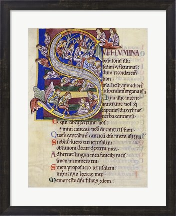 Framed Psalm 136,  Initial S In Albani Psalter Print