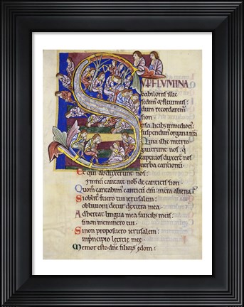 Framed Psalm 136,  Initial S In Albani Psalter Print
