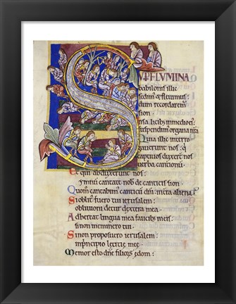 Framed Psalm 136,  Initial S In Albani Psalter Print