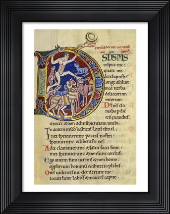 Framed Psalm 136, Initial D In Albani Psalter Print