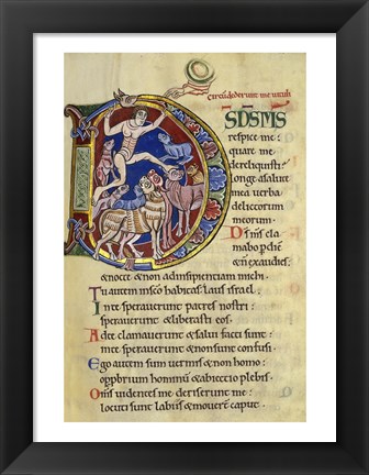 Framed Psalm 136, Initial D In Albani Psalter Print