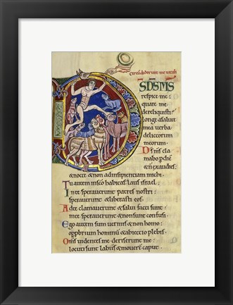 Framed Psalm 136, Initial D In Albani Psalter Print