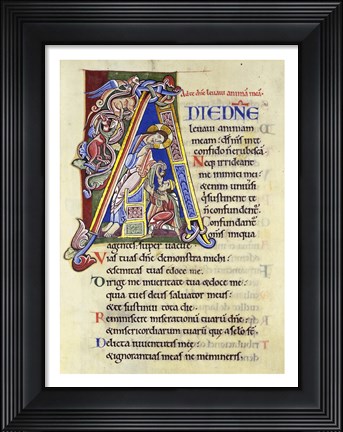 Framed Psalm 24, Initial A. In Albani Psalter Print