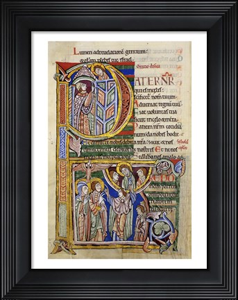 Framed Our Father, initial P In Albani Psalter Print