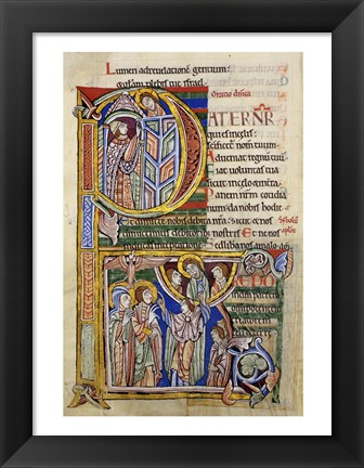 Framed Our Father, initial P In Albani Psalter Print