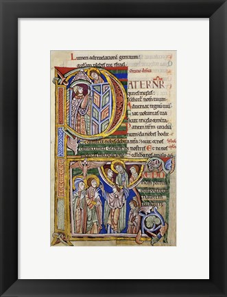 Framed Our Father, initial P In Albani Psalter Print