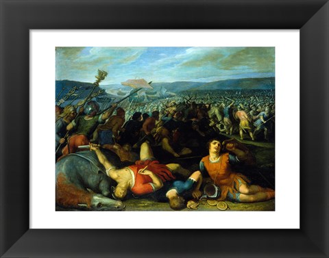 Framed Batavians Defeating Romans on the Rhine Print