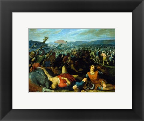 Framed Batavians Defeating Romans on the Rhine Print