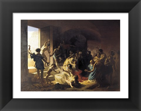 Framed Christian Martyrs in Colosseum Print