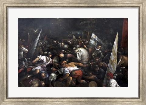 Framed Battle Scene, Charles VIII recieving the crown of Napoli Print