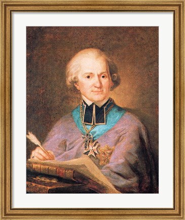 Framed Portrait of Adam Naruszewicz Print