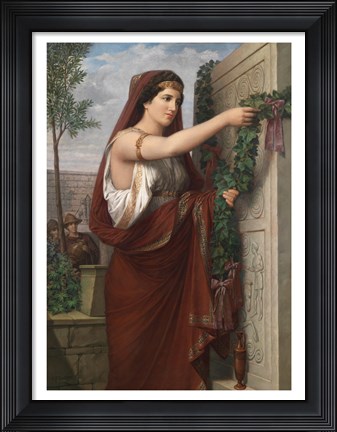 Framed Vestal with Efeugirlande Print