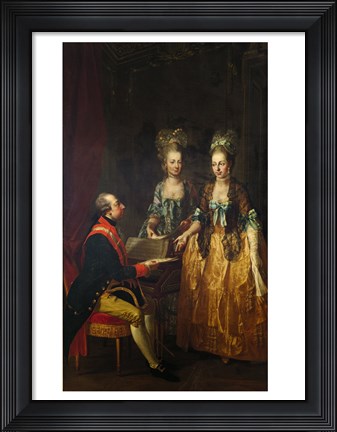 Framed Portrait of Emperor Joseph II at the Piano with His Sisters Maria Anna and Maria Elisabeth Print
