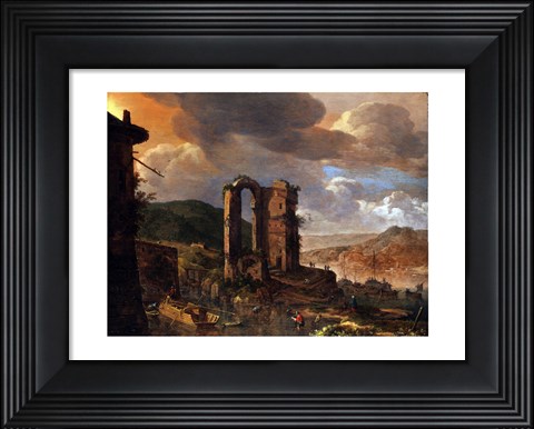 Framed Landscape with Roman Ruin Print