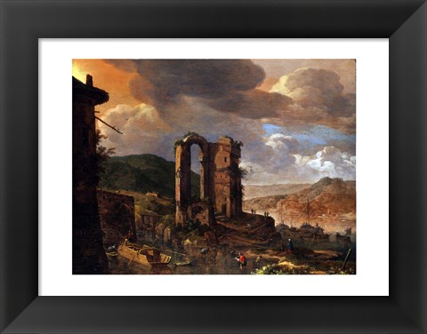 Framed Landscape with Roman Ruin Print