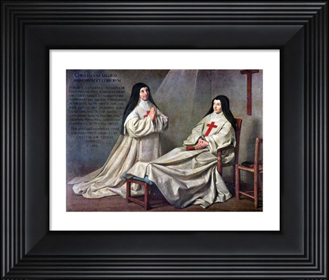 Framed Mother Catherine-Agnes Arnault and Sister Catherine de Sainte Suzanne de Champaigne Print