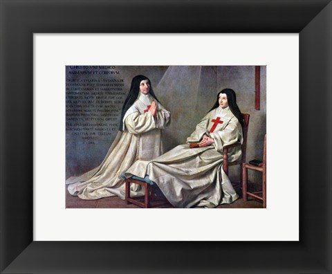 Framed Mother Catherine-Agnes Arnault and Sister Catherine de Sainte Suzanne de Champaigne Print