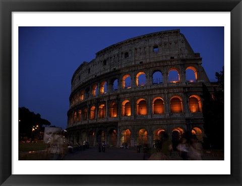 Framed Colosseum at Night Print