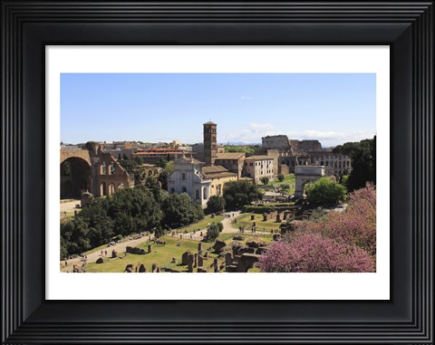 Framed Look from Palatine Hill Francesca Romana, Arch of Titus and Colosseum, Rome, Italy Print