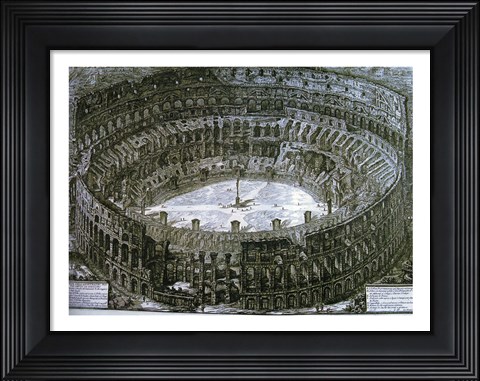 Framed Interior of the Colosseum with niches for the Via Crucis Print